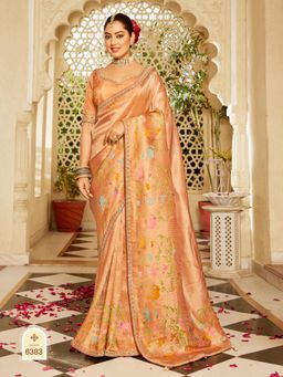 KRISHREE - Rust Miracle Tissue Saree