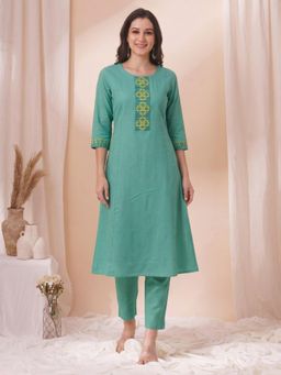 Kami Kubi - A-Line Cotton Hand Block Print Kurta
