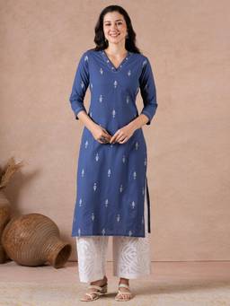 Kami Kubi - Straight Fit Cotton Dobby Kurta
