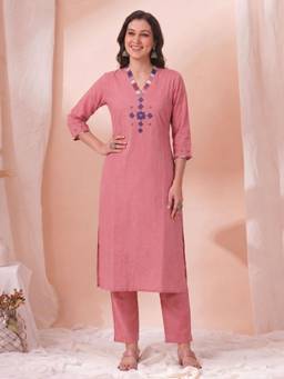 Kami Kubi - Block Printed Yoke Straight Fit Dobby Kurta
