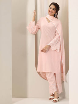 Libas - Women Pink Floral Kurta with Palazzo and Dupatta