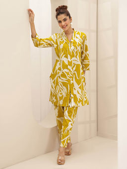 Libas - Women Mustard Floral Tunic with Pant