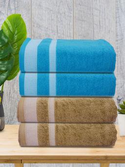 Athom Living - Premium Cotton Large Bath Towel Multi-Color (Pack of 4)