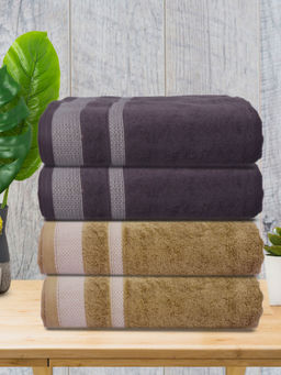 Athom Living - Premium Cotton Large Bath Towel Multi-Color (Pack of 4)