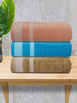 Athom Living - Premium Cotton Large Bath Towel Multi-Color (Pack of 3)