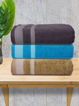 Athom Living - Premium Cotton Large Bath Towel Multi-Color (Pack of 3)