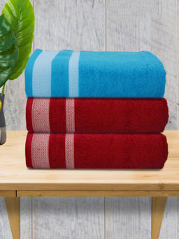 Athom Living - Premium Cotton Large Bath Towel Multi-Color (Pack of 3)