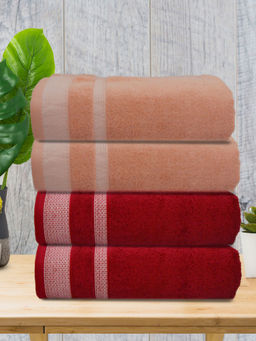 Athom Living - Premium Cotton Large Bath Towel Multi-Color (Pack of 4)