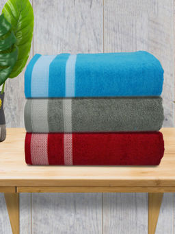 Athom Living - Premium Cotton Large Bath Towel Multi-Color (Pack of 3)