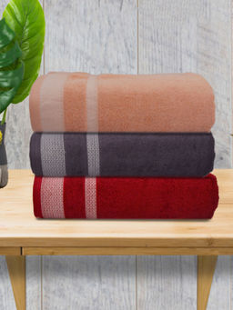 Athom Living - Premium Cotton Large Bath Towel Multi-Color (Pack of 3)