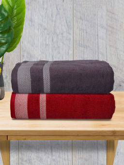 Athom Living - Premium Cotton Large Bath Towel Multi-Color (Pack of 2)