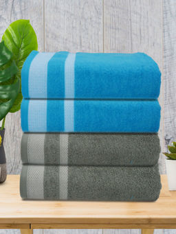 Athom Living - Premium Cotton Large Bath Towel Multi-Color (Pack of 4)
