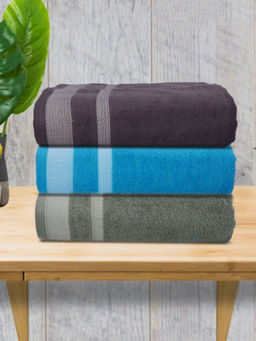 Athom Living - Premium Cotton Large Bath Towel Multi-Color (Pack of 3)