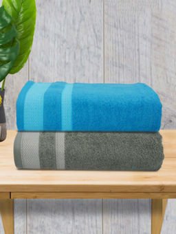 Athom Living - Premium Cotton Large Bath Towel Multi-Color (Pack of 2)