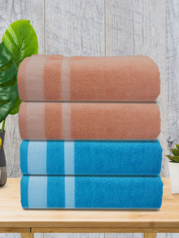 Athom Living - Premium Cotton Large Bath Towel Multi-Color (Pack of 4)