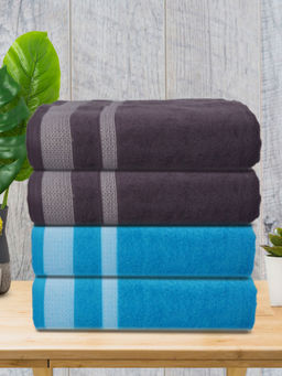 Athom Living - Premium Cotton Large Bath Towel Multi-Color (Pack of 4)