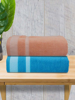 Athom Living - Premium Cotton Large Bath Towel Multi-Color (Pack of 2)