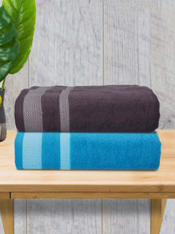 Athom Living - Premium Cotton Large Bath Towel Multi-Color (Pack of 2)
