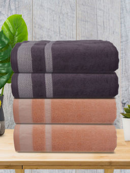 Athom Living - Premium Cotton Large Bath Towel Multi-Color (Pack of 4)