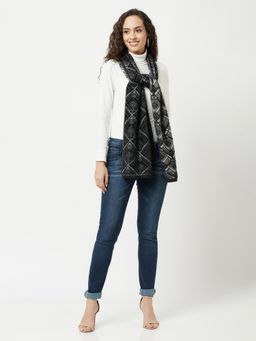 KnitStudio - Black Paisley Casual Knitted Muffler