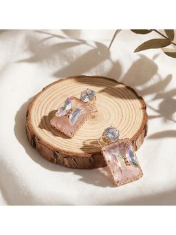 TRIBAL ZONE - Rose Crystal and Iridescent Butterfly Drop Earrings