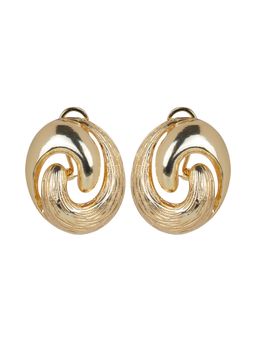 TRIBAL ZONE - Gold Swirl Wave Drop Earrings
