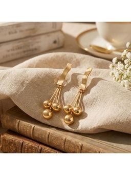 TRIBAL ZONE - Gold Cherry Cluster Ball Drop Earrings