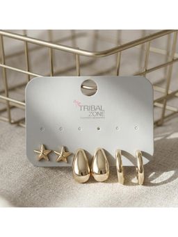 TRIBAL ZONE - Star Stud, Teardrop and Hoop Set