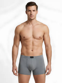 Tom Burg - Antibacterial Odor-Free Solid Cotton Lycra Grey Trunk