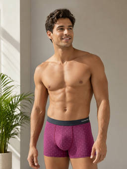 Tom Burg - Antibacterial Odor-Free Printed Micro Modal Burgundy Trunk