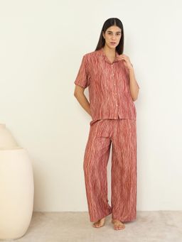 Sweet Dreams - Women Textured Front Open Co-Ord Set