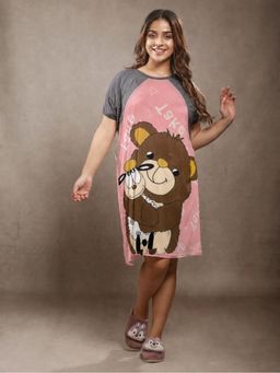 CrossKulture - Short Sleeve Nightdress For Women Pink