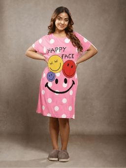 CrossKulture - Short Sleeve Nightdress For Women Pink