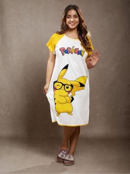 CrossKulture - Short Sleeve Nightdress For Women Yellow