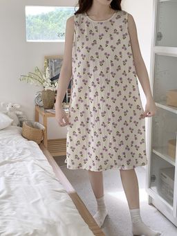 CrossKulture - Sleeveless Nightdress For Women Beige
