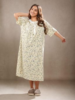 CrossKulture - Short Sleeve Nightdress For Women Beige