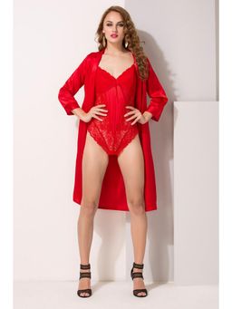 Private Lives - Bold N Beautiful Babydoll And Long Wrap Short Night Gown