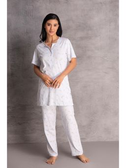 Private Lives - Morning Mist Cotton Top And Pyjama