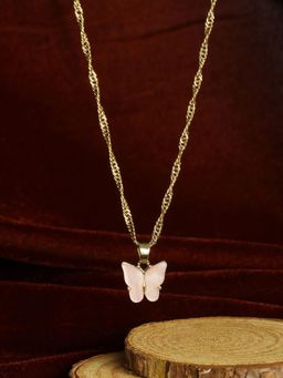 PRITA - Pink Butterfly Gold Plated Necklace