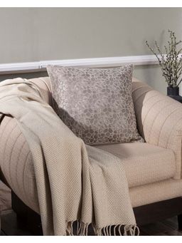 Maspar - Vintage Grandeur Ore Rerun Transparent Foile Print Cotton Neutral Medium Cushion Cover