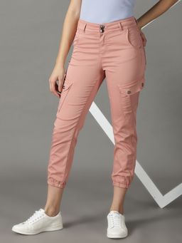 SHOWOFFFF - Women's Stretchable Clean Look Pink Jogger Jeans
