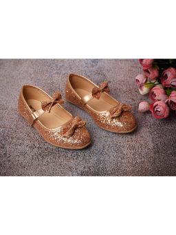 BOYZ N GALZ - Girls Rose Gold Embellished Ballerina