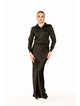 Contemponari - Black Solid Full Sleeves Nestor Top