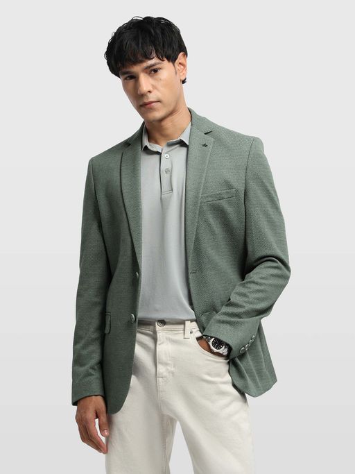 Arrow Mens Zero Calorie Slim Fit 1851 Green Blazer