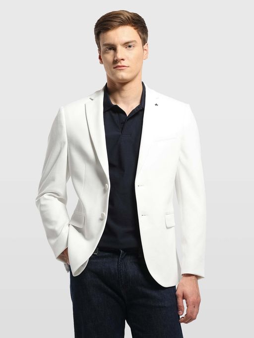 Arrow Mens Zero Calorie Slim Fit Solid White Blazer