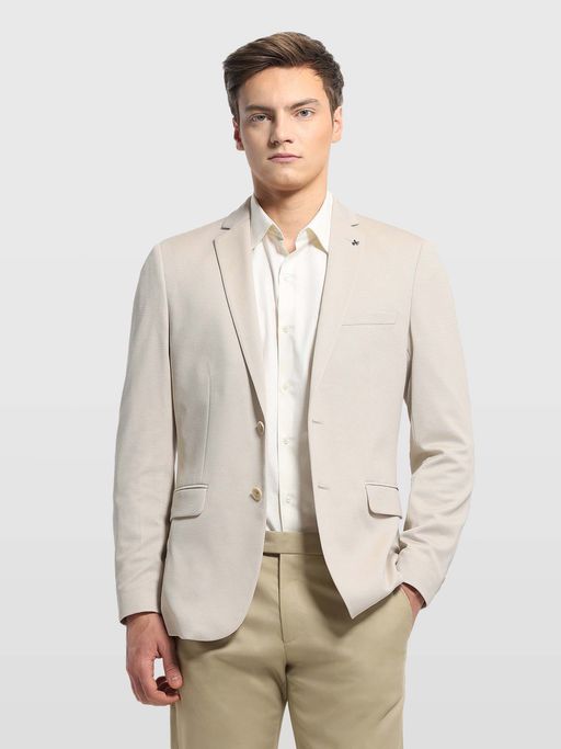 Arrow Mens Zero Calorie Slim Fit Textured Beige Blazer