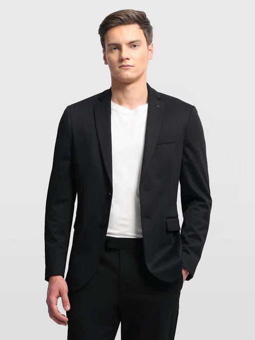 Arrow Mens Zero Calorie Slim Fit Single Breasted Black Blazer