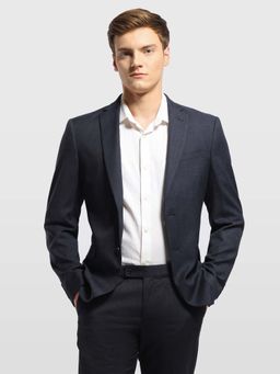 Arrow - Mens Tailored Fit Heathered Navy Blue Blazer