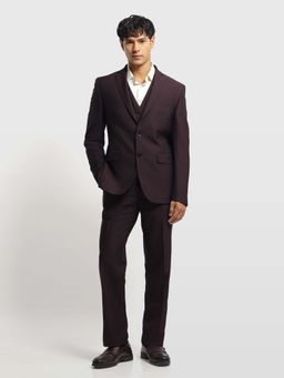 Arrow - Mens Dobby Blazer With Pant & Waistcoat