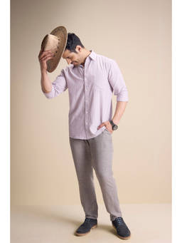 TERRA LUNA - Pink Lago Long Sleeve Town Collar Shirt